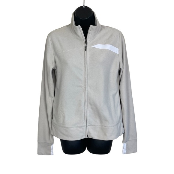 EUC Löle cream coloured polar fleece zip-up, size large. - Picture 1 of 12